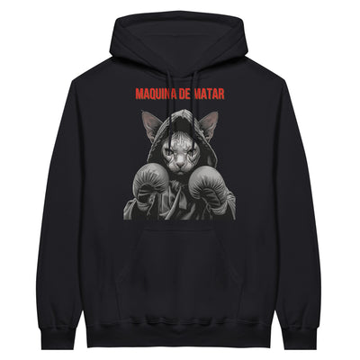 Sudadera con Capucha Unisex Estampado de Gato "Maquina de matar" Michilandia