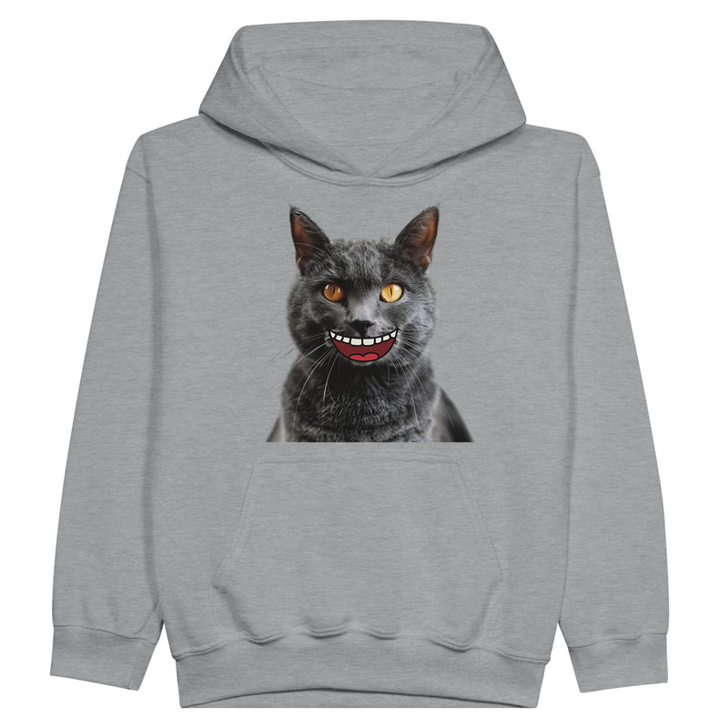 Sudadera con capucha júnior estampado de gato "Sonrisa Cartoon" Michilandia