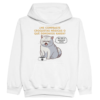 Sudadera con capucha júnior estampado de gato 