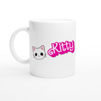 Taza Blanca con Impresión de Gato "Kitty Barbie" Michilandia