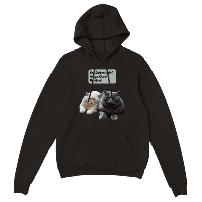 Sudadera con capucha unisex estampado de gato 