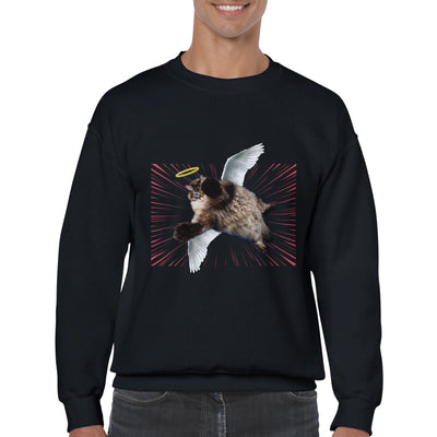 Sudadera Unisex Estampado de Gato "Ángel de Pelaje" Michilandia | La tienda online de los fans de gatos