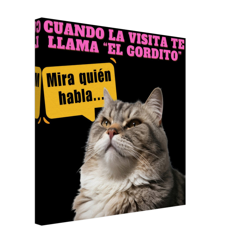 Lienzo de Gato "Mira Quién Habla" Michilandia | La tienda online de los amantes de gatos