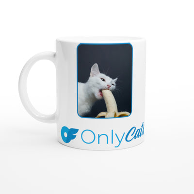 Taza Blanca con Impresión de Gato 