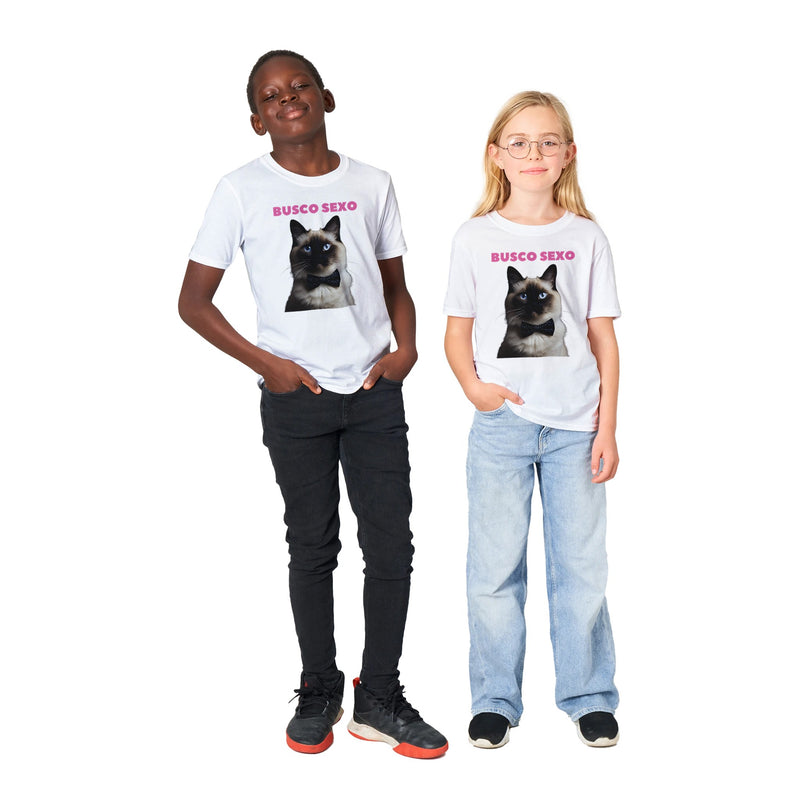 Camiseta Junior Unisex Estampado de Gato "Aventuras Nocturnas" Michilandia | La tienda online de los fans de gatos