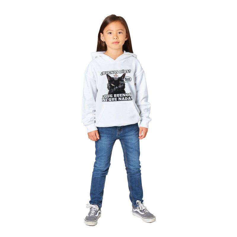 Sudadera con capucha júnior estampado de gato "Amanecer Hostil" Michilandia | La tienda online de los amantes de gatos