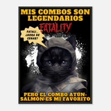 Póster Semibrillante de Gato con Marco Metal "Noob Catbot" Michilandia | La tienda online de los amantes de gatos