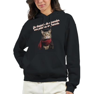 Sudadera con Capucha Unisex Estampado de Gato "Top Chat" Michilandia | La tienda online de los fans de gatos