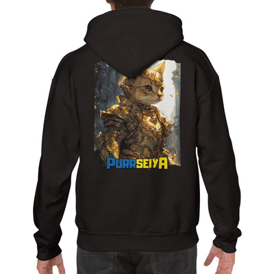 Sudadera con capucha Prémium Unisex Impresión Trasera de Gato 