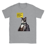 Camiseta unisex estampado de gato "Friedrich Michi Nietzsche" Sports Grey