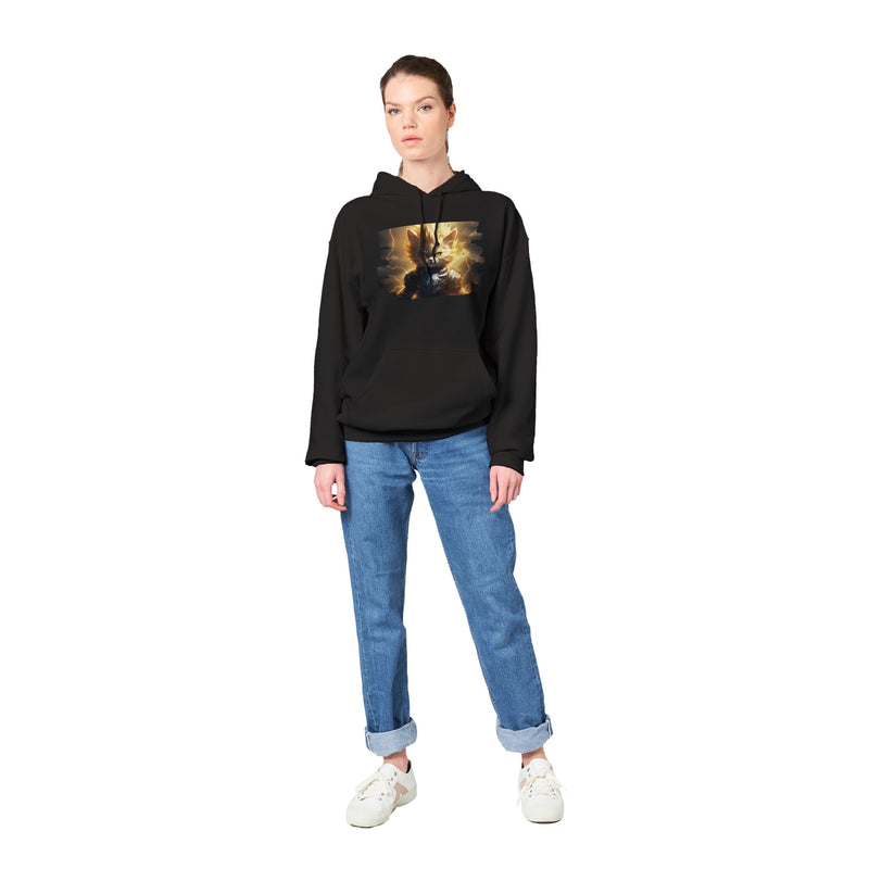 Sudadera con Capucha Unisex Estampado de Gato "El Último Saiyajin Felino" Michilandia | La tienda online de los fans de gatos