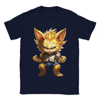 Camiseta unisex estampado de gato "Saiyan con garras"