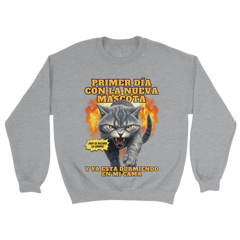 Sudadera Unisex Estampado de Gato "Nuevo Rival" Michilandia | La tienda online de los fans de gatos