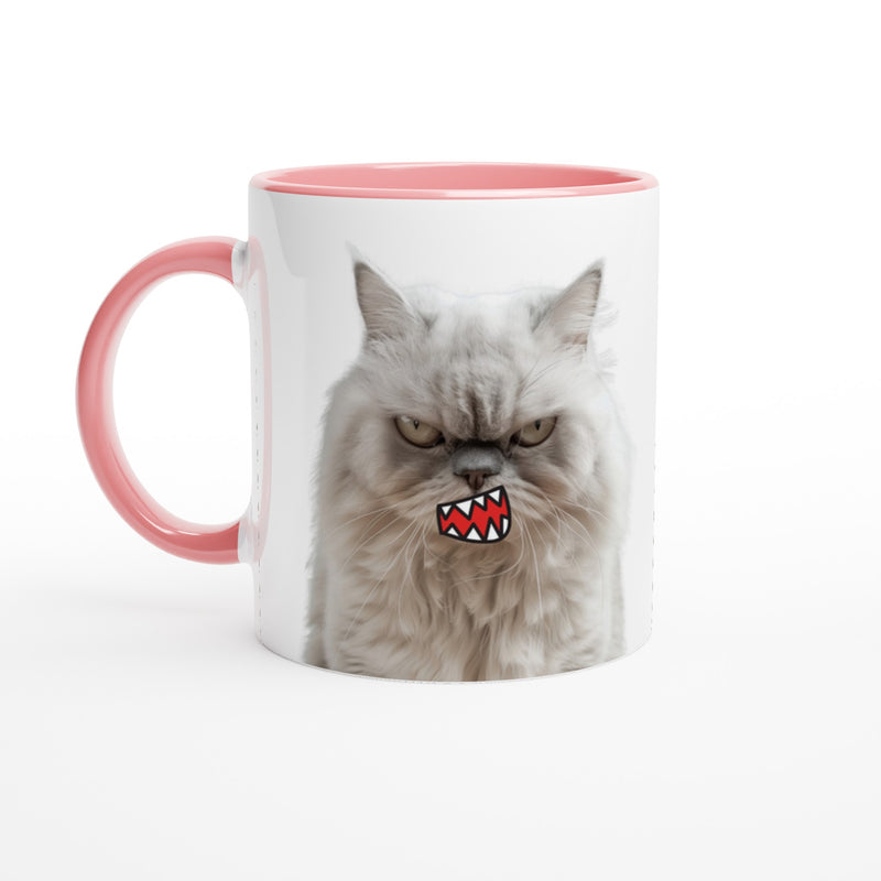 Taza Biclor con Impresión de Gato "Miau de Rabia" Michilandia