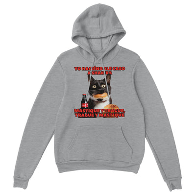 Sudadera con Capucha Unisex Estampado de Gato "Masticar y Tragar" Michilandia | La tienda online de los fans de gatos