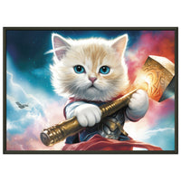 Póster semibrillante de gato con marco metal "Cosmic Kitty Thor" Gelato