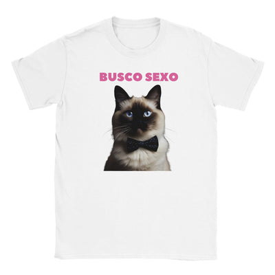 Camiseta Junior Unisex Estampado de Gato 