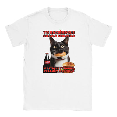 Camiseta Junior Unisex Estampado de Gato 