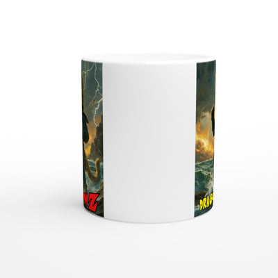 Taza Blanca con Impresión de Gato "Miau Saiyan" Michilandia | La tienda online de los fans de gatos