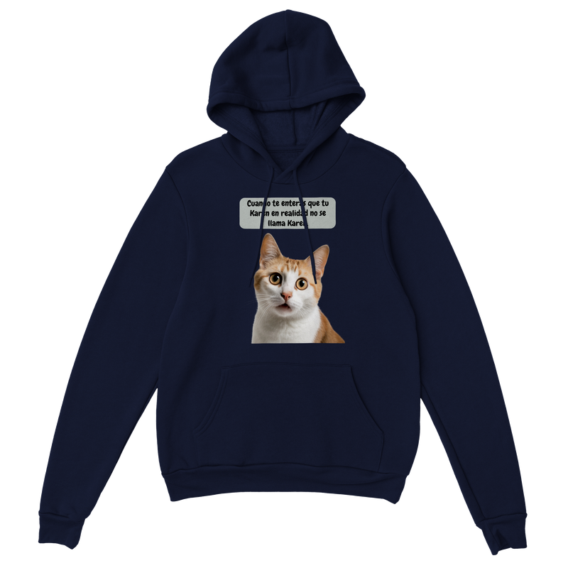 Sudadera con capucha unisex estampado de gato "¿Eres tú Karen?" Gelato