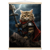 Póster semibrillante de gato con colgador "Aventura Mitológica"