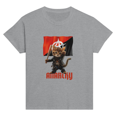 Camiseta Junior Unisex Estampado de Gato "Miaunarchy Biker" Michilandia