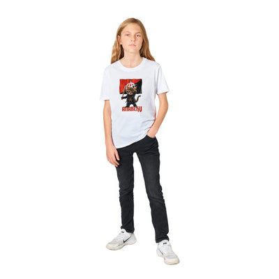 Camiseta Junior Unisex Estampado de Gato "Miaunarchy Biker" Michilandia