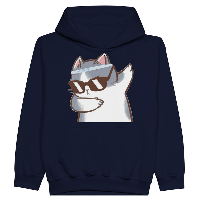 Sudadera con capucha júnior estampado de gato "Miau Dabber" Michilandia | La tienda online de los fans de gatos