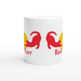 Taza Blanca con Impresión de Gato "Red Purr Energy" Michilandia | La tienda online de los fans de gatos