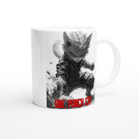 Taza Blanca con Impresión de Gato "Garou Felino" Michilandia | La tienda online de los fans de gatos