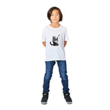 Camiseta Junior Unisex Estampado de Gato "Rocker Miau" Michilandia | La tienda online de los fans de gatos