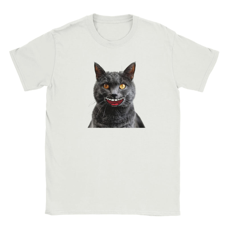 Camiseta Junior Unisex Estampado de Gato "Sonrisa Cartoon" Michilandia