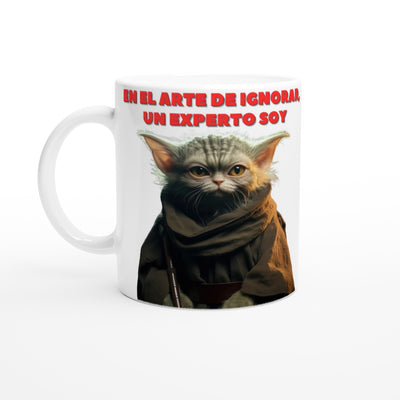 Taza Blanca con Impresión de Gato 