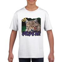 Camiseta Junior Unisex Estampado de Gato "Silencio!"