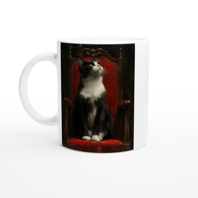 Taza Blanca con Impresión de Gato 