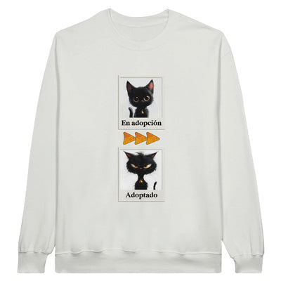 Sudadera Unisex Estampado de Gato "Antes y Después" Michilandia