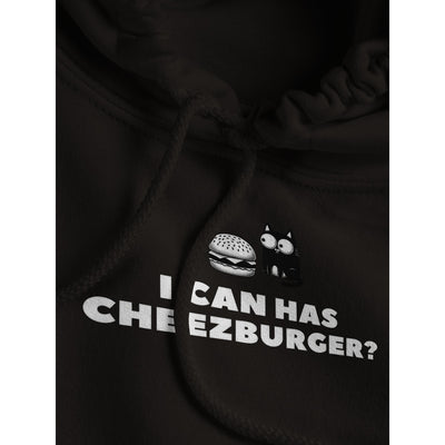 Sudadera con Capucha Unisex Estampado de Gato "Cheezburger Miau" Michilandia | La tienda online de los fans de gatos