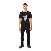 Camiseta unisex estampado de gato "¿alguien dijo pspspsps?"
