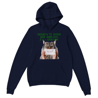 Sudadera con capucha unisex estampado de gato "Sonrisa Obligada" Gelato