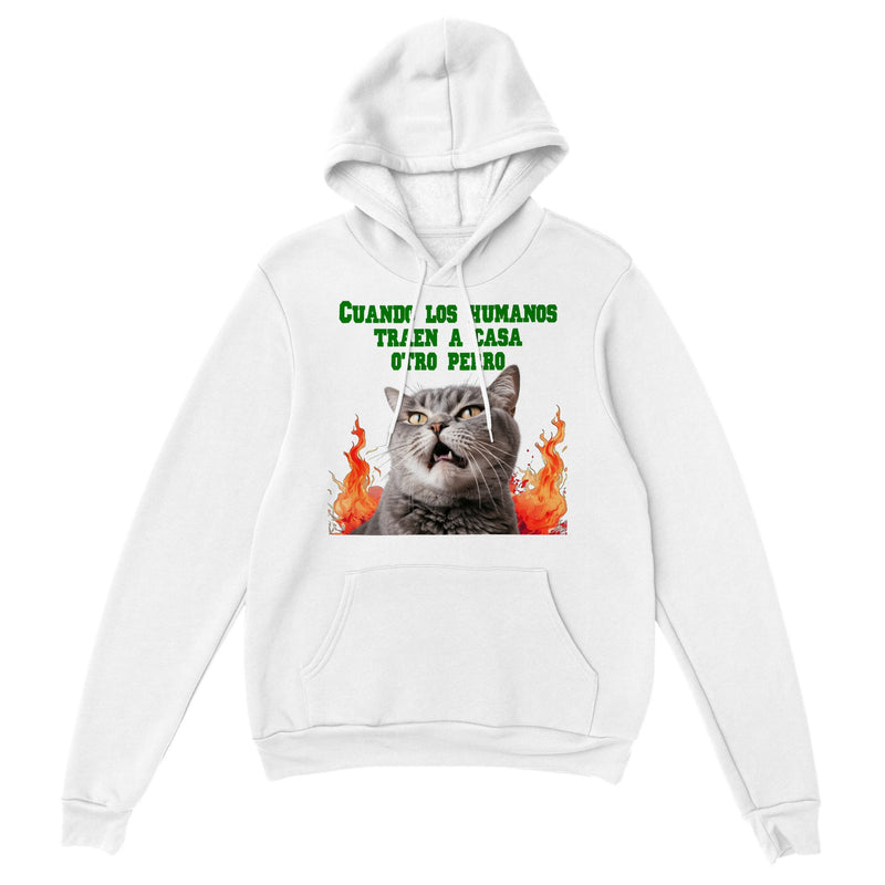 Sudadera con capucha unisex estampado de gato "¿Otro Perro?" Gelato