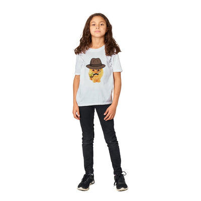 Camiseta Junior Unisex Estampado de Gato "Gentleman Miau" Michilandia