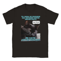 Camiseta unisex estampado de gato "Hora de mimar al gato" Michilandia | La tienda online de los amantes de gatos