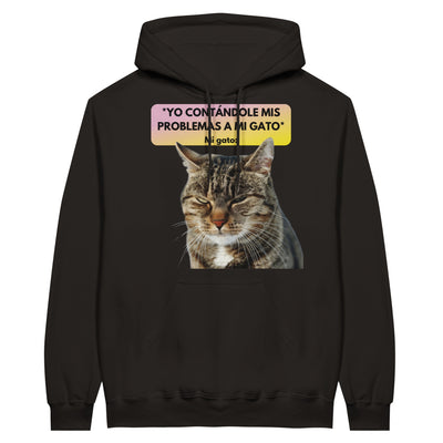 Sudadera con Capucha Unisex Estampado de Gato 