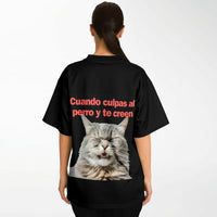 Camiseta de fútbol unisex estampado de gato "Risa Culpable" Subliminator