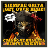 Póster Semibrillante de Gato con Marco Metal "¡Get Over Here, Atún!" Michilandia | La tienda online de los amantes de gatos