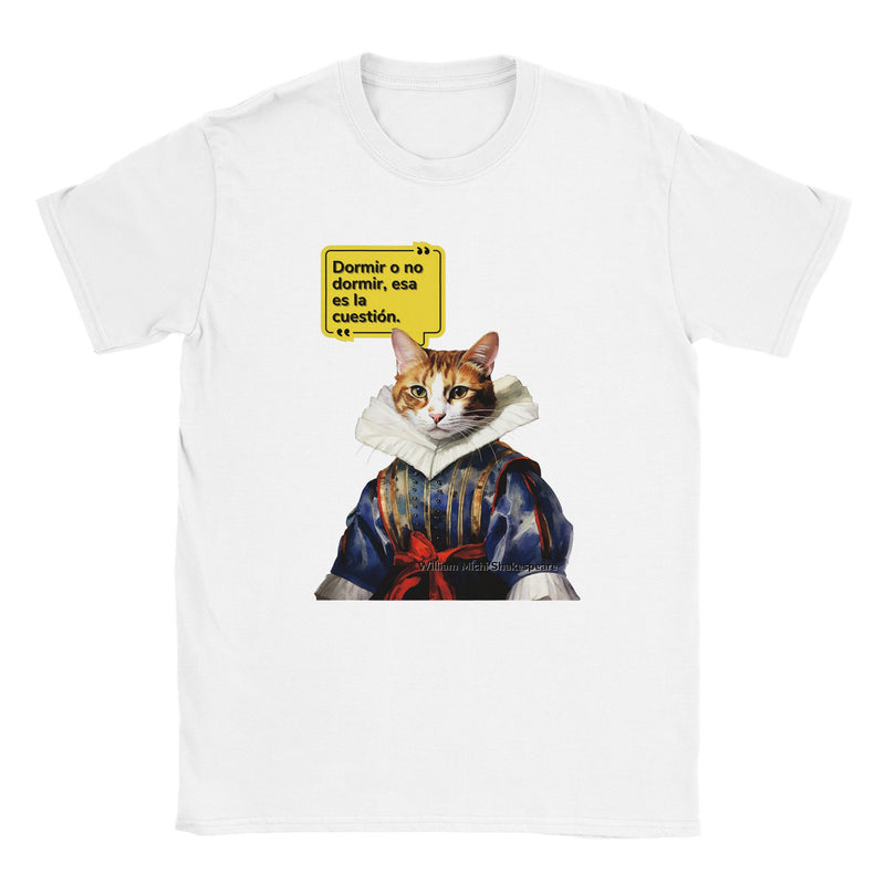 Camiseta unisex estampado de gato "William Michi Shakespeare" Michilandia | La tienda online de los amantes de gatos