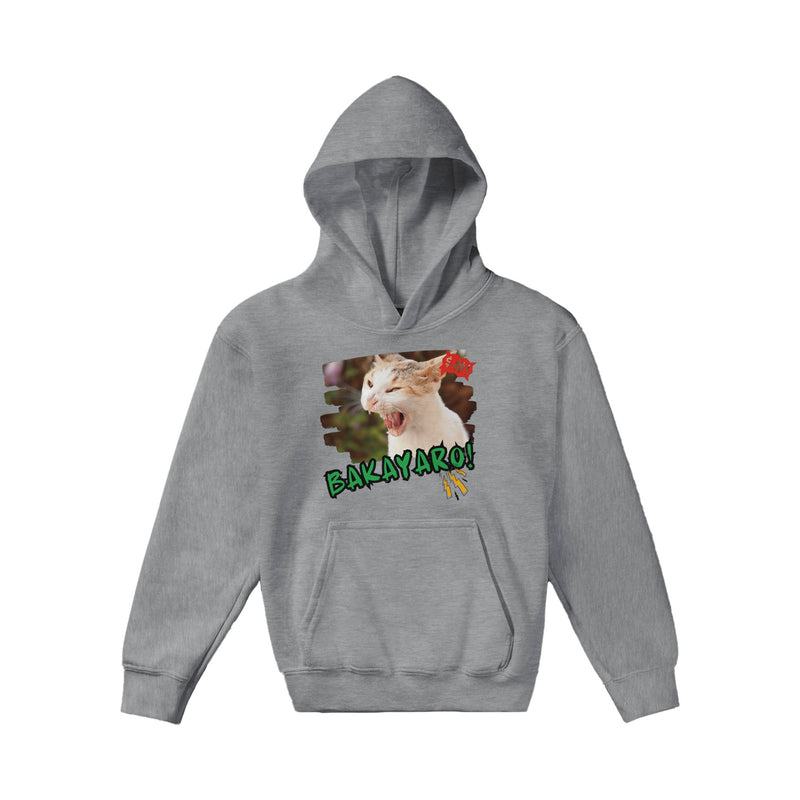 Sudadera con capucha júnior estampado de gato "Expresión Audaz" Michilandia | La tienda online de los amantes de gatos