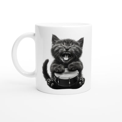 Taza Blanca con Impresión de Gato 