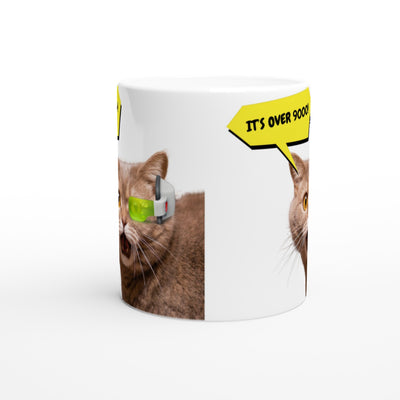 Taza Blanca con Impresión de Gato "9000 Miaus" Michilandia