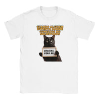 Camiseta Junior Unisex Estampado de Gato "No Gracias" Michilandia | La tienda online de los fans de gatos